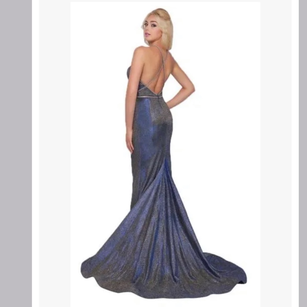 Mac Duggal mermaid gown ball gown  prom homecoming formal maxi 4 iridescent - Picture 2 of 14